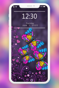 اسکرین شات برنامه Butterflies Wallpaper - Girly 1