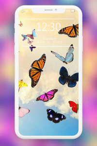 اسکرین شات برنامه Butterflies Wallpaper - Girly 8