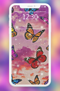 اسکرین شات برنامه Butterflies Wallpaper - Girly 4