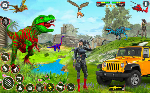 اسکرین شات برنامه Dino Hunter 3D Hunting Games 4