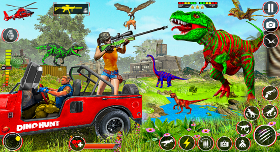 اسکرین شات برنامه Dino Family 3D Hunting Games 3