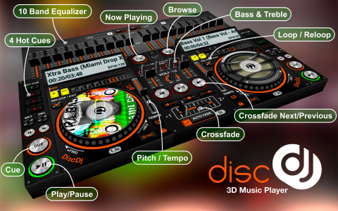 اسکرین شات 5 برنامه DiscDj 3D Music Player - 3D Dj