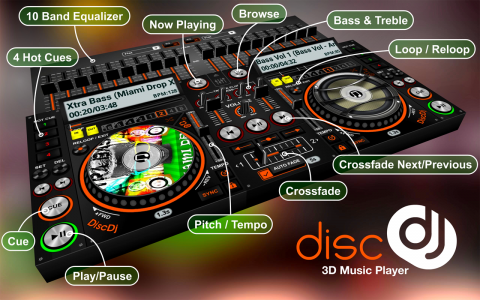 اسکرین شات برنامه DiscDj 3D Music Player - 3D Dj 5