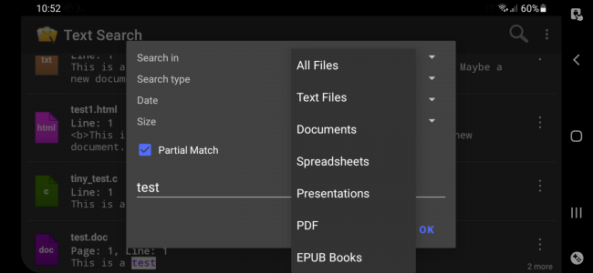 اسکرین شات برنامه Text Search 1