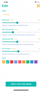 اسکرین شات برنامه Pomodoro 7
