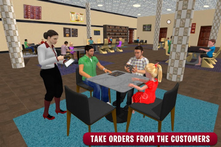 اسکرین شات بازی Virtual Waitress Simulator: Hotel Manager Job 3D 1