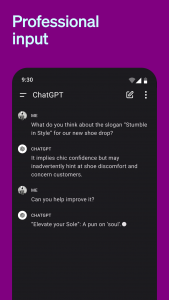 اسکرین شات برنامه ChatGPT 4