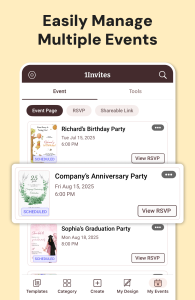 اسکرین شات 7 برنامه 1Invites: Invitation Maker