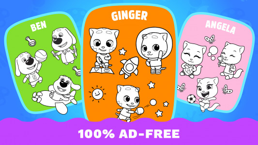 اسکرین شات 3 برنامه Talking Ginger Coloring