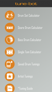 اسکرین شات برنامه Drum Tuning Calculator 2
