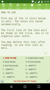 اسکرین شات برنامه Safe Notes : Notepad Password 3