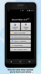 اسکرین شات برنامه SecureTether - Secure no root Bluetooth tethering 1