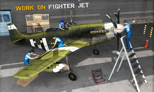 اسکرین شات بازی Air plane Mechanic Workshop Garage Simulator 2018 1