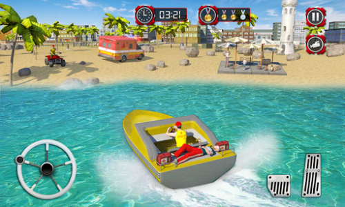 اسکرین شات بازی Beach Lifeguard Rescue Squad: Motor Boat Driving 6