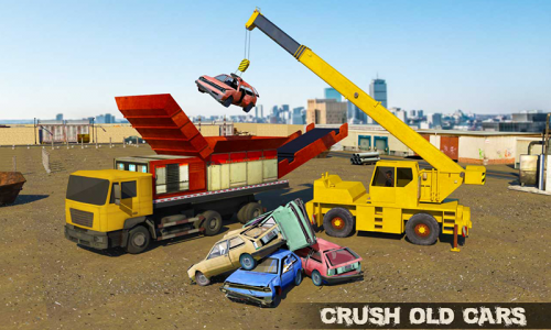 اسکرین شات بازی Old Car Crusher Crane Operator & Dump Truck Driver 1