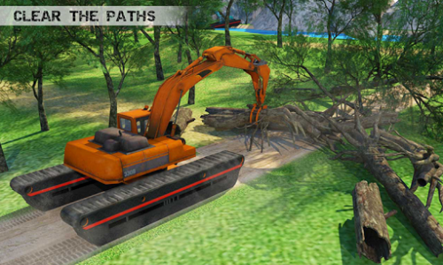 اسکرین شات بازی Water Surfer Excavator Crane 3D: Construction Site 2