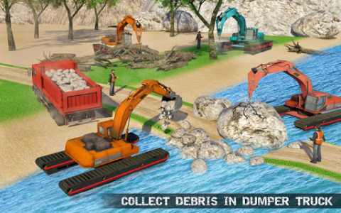 اسکرین شات بازی Water Surfer Excavator Crane 3D: Construction Site 7