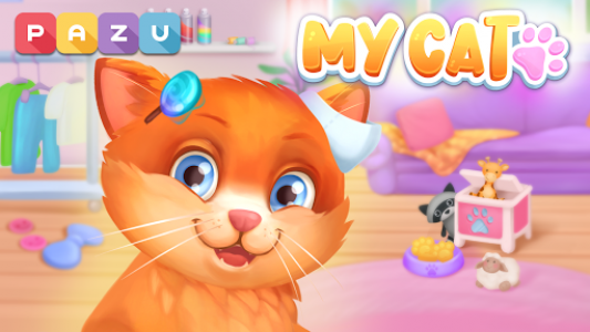 اسکرین شات بازی Cat game - Pet Care & Dress up Games for kids 1