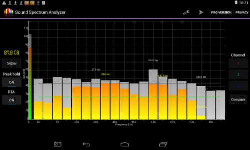 اسکرین شات برنامه Sound Spectrum Analyzer 6
