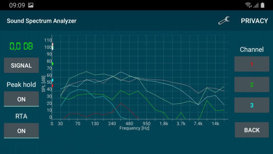 اسکرین شات برنامه Sound Spectrum Analyzer 3