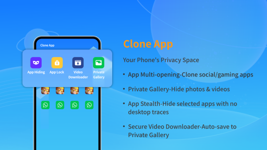 اسکرین شات 1 برنامه Clone App-Parallel Dual Space