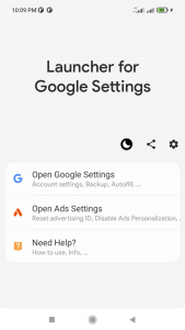 اسکرین شات برنامه Launcher for Google Settings a 1