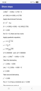 اسکرین شات 4 برنامه Quadratic equation