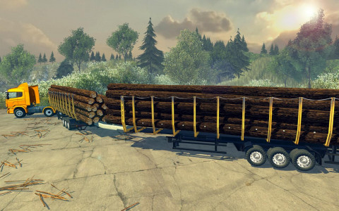 اسکرین شات بازی Long Trailer Truck Wood Cargo 5