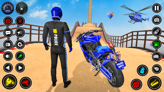 اسکرین شات بازی Police bike Stunt Bike Racing 7