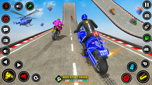 اسکرین شات بازی Police bike Stunt Bike Racing 6
