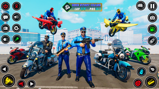 اسکرین شات بازی Police bike Stunt Bike Racing 2