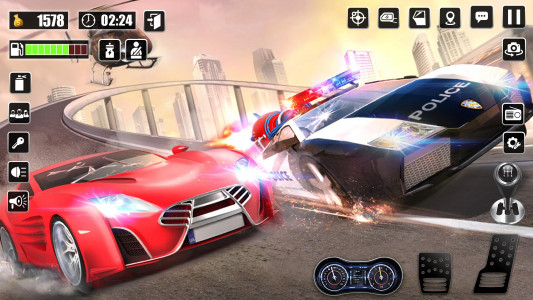 اسکرین شات 5 برنامه Crazy Car Chase: Police Games