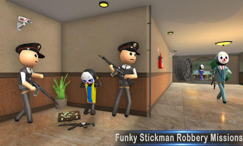 اسکرین شات برنامه Stickman Bank Robbery NY Police Gun Shooting Games 1