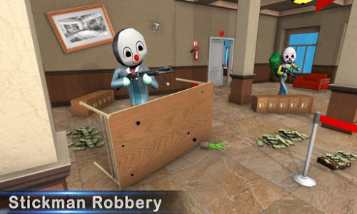 اسکرین شات برنامه Stickman Bank Robbery NY Police Gun Shooting Games 3