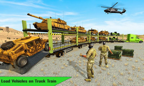 اسکرین شات برنامه US Army Train Transporter Truck Driving Games 1