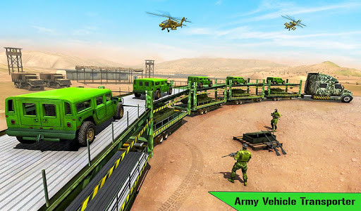 اسکرین شات برنامه US Army Train Transporter Truck Driving Games 8