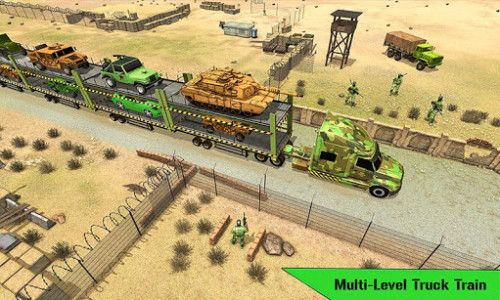 اسکرین شات برنامه US Army Train Transporter Truck Driving Games 3