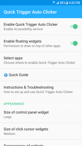 اسکرین شات برنامه Quick Trigger Auto Clicker 3