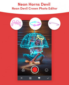 اسکرین شات برنامه Neon Horns Devil - Neon Devil Crown Photo Editor 2
