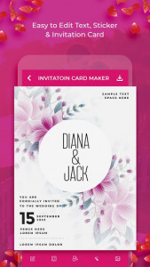 اسکرین شات برنامه Wedding Invitation Card Maker - Creator (RSVP) 7