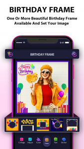 اسکرین شات برنامه Name Photo On Birthday Cake - Birthday Photo Frame 2