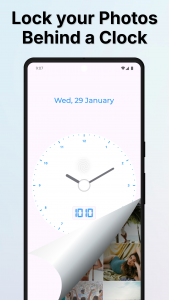 اسکرین شات 1 برنامه Clock Lock Secret Photo Vault