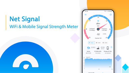 اسکرین شات 1 برنامه Net Signal: WiFi & 5G Meter