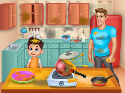 اسکرین شات بازی Daddy’s Helper Fun - Messy Room Cleanup 1