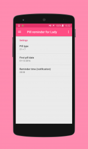 اسکرین شات 3 برنامه Contraceptive pill reminder
