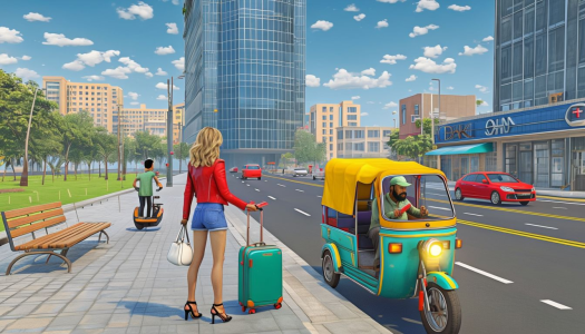 اسکرین شات 1 بازی Real Rickshaw Simulator Games