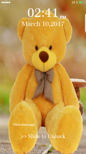 اسکرین شات برنامه Teddy Bear Pin Lock Screen 3