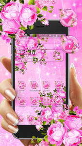 اسکرین شات برنامه Pink Spring Bloom Glamour Rose Theme 7