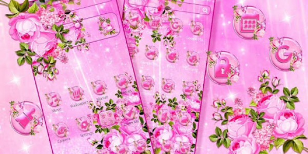 اسکرین شات برنامه Pink Spring Bloom Glamour Rose Theme 4