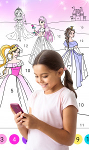 اسکرین شات برنامه Princess Coloring by Number 1